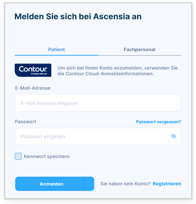 Glucocontro Login Screenshot