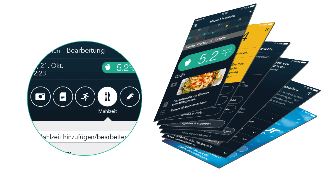 Zusatzinfos zum Messwert auf dem Smartphone speichern.