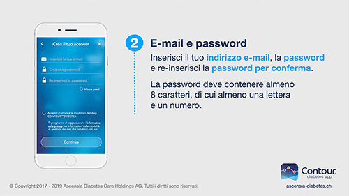 Inserite la data di nascita, un’e-mail e una password.